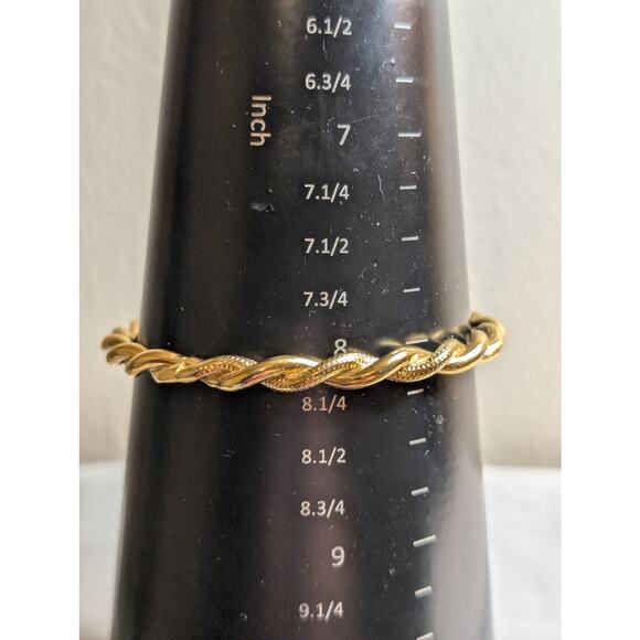 Twisted Gold Tone Bangle Bracelet - Picture 2 of 3